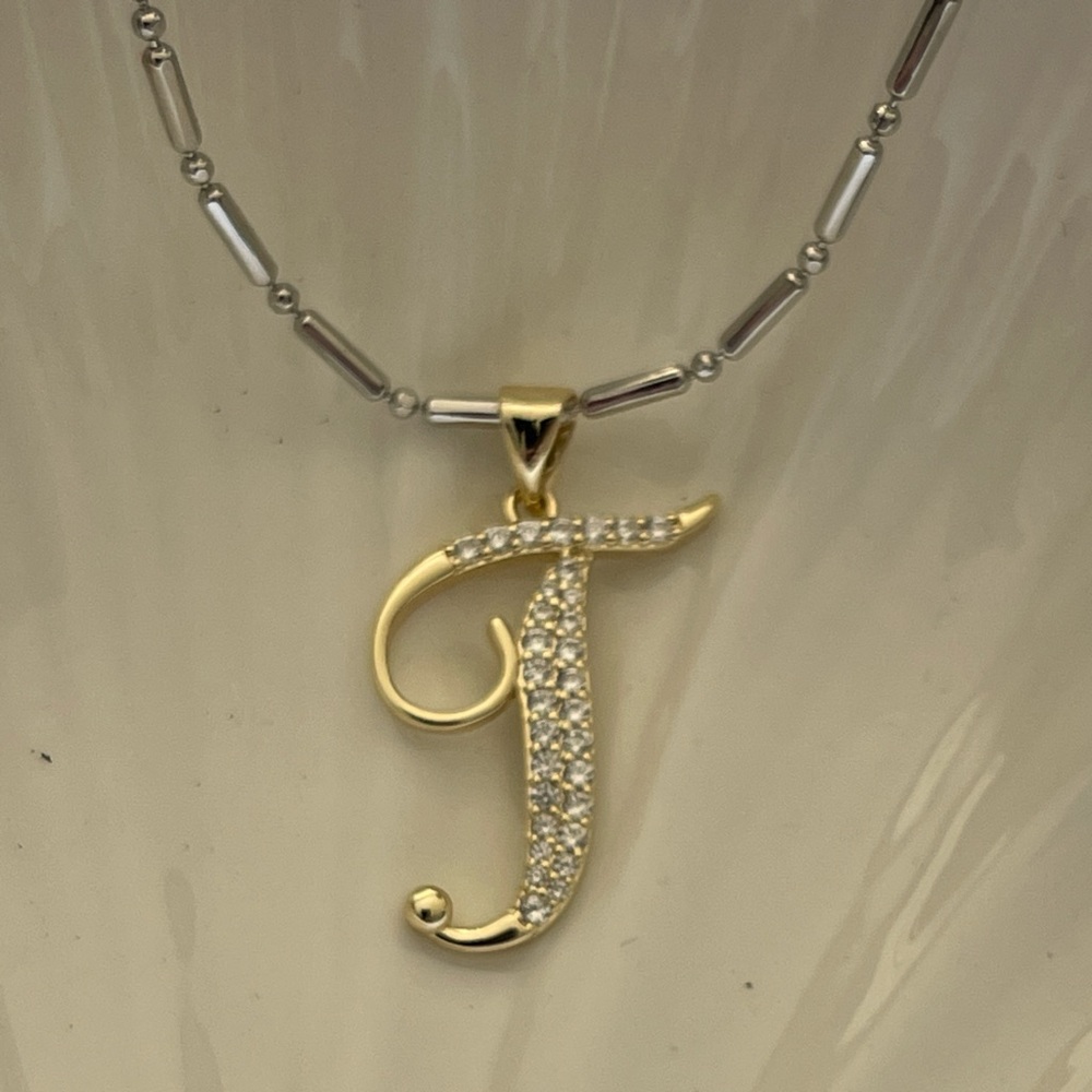 14k Gold plated Initial Pendant Necklace